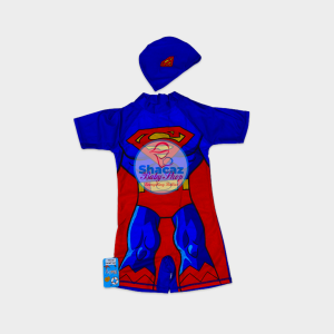 Superman-themed baby and toddler swimming costume.