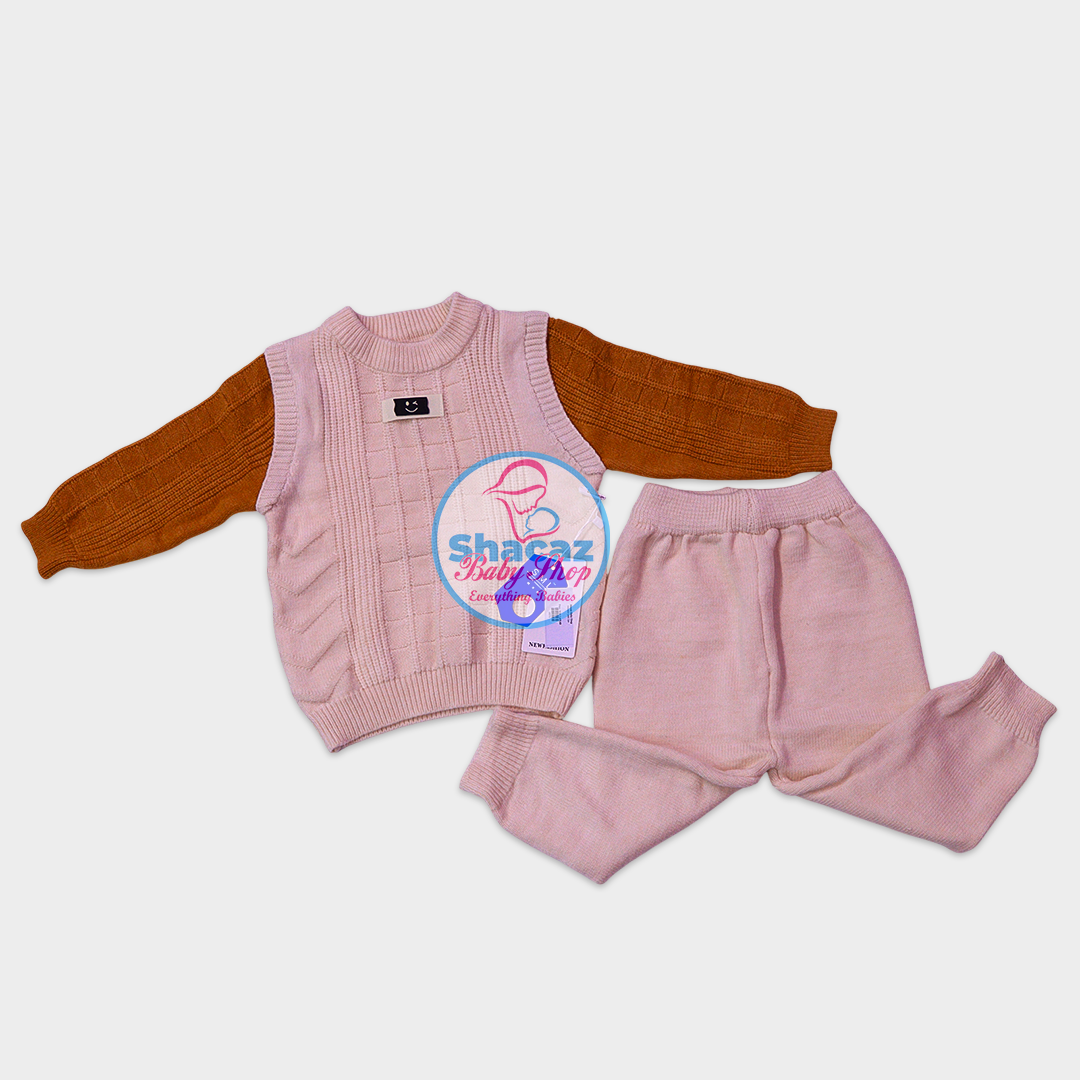 Cozy 2-Piece Baby Knit Sweater Vest and Pants Set. - Image 2