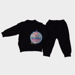 Unisex Heavy Knitted Baby Sweater and Trouser Set.