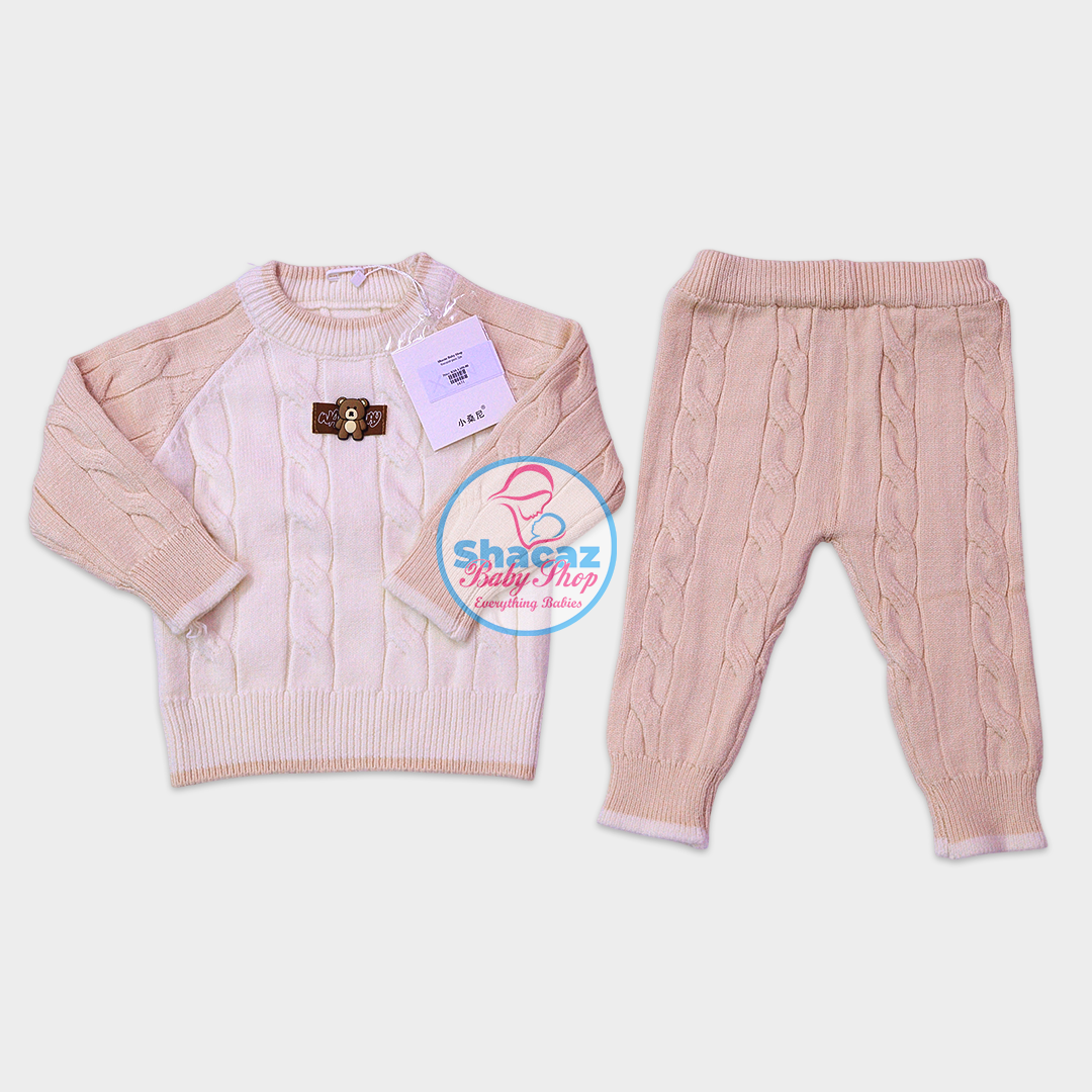 Cozy 2-Piece Baby Knit Sweater Vest and Pants Set. - Image 3