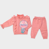 Baby Girls' Ruffled Knitted Heavy Sweater and Trouser 2-Piece Set.