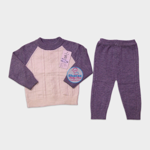 2-Piece Unisex Baby Knitted Raglan Sweater and Pants Set.