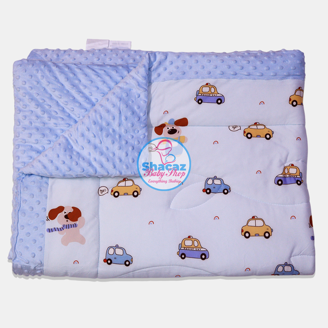 Minky Dot Peach Print Baby Blanket. - Image 4