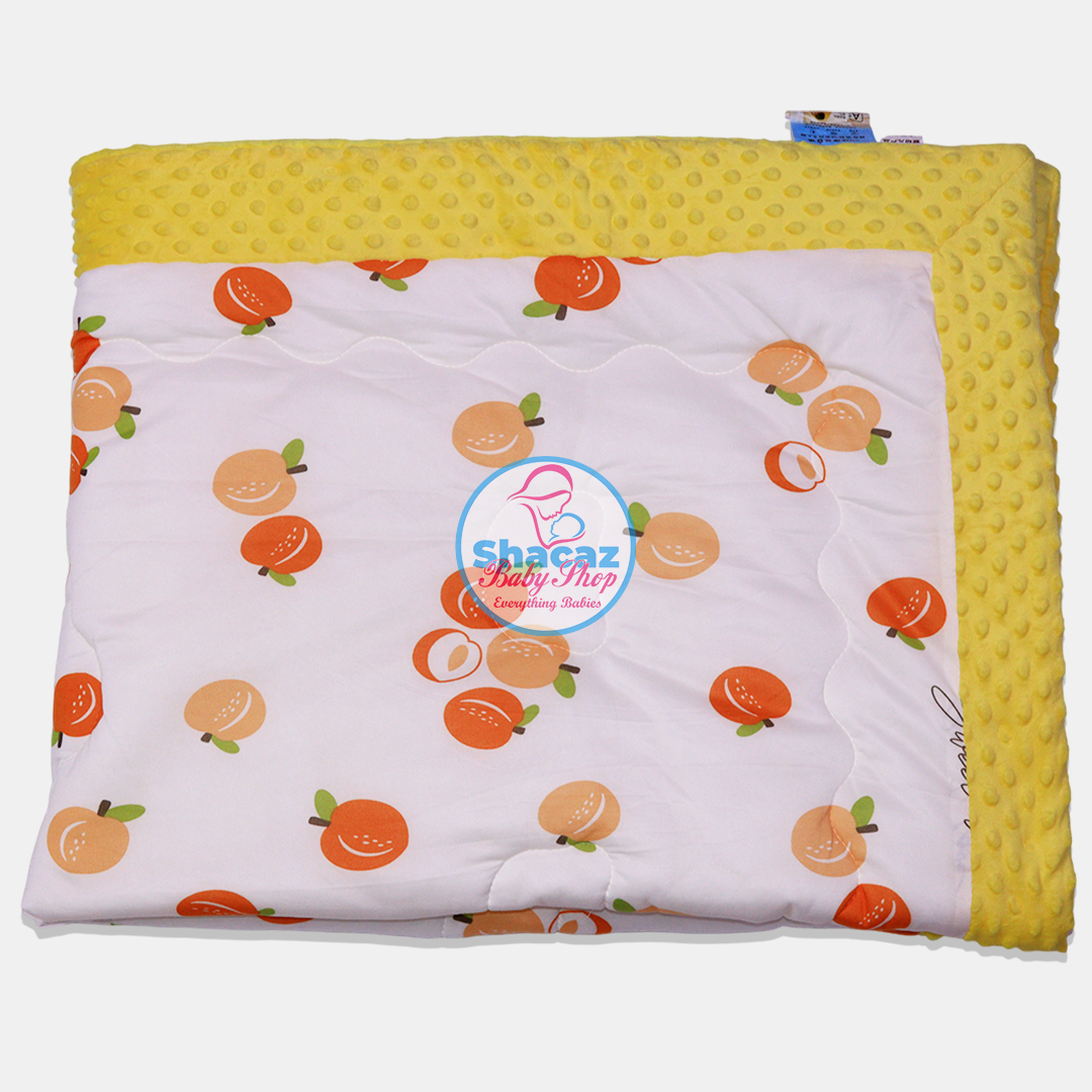 Minky Dot Peach Print Baby Blanket. - Image 2