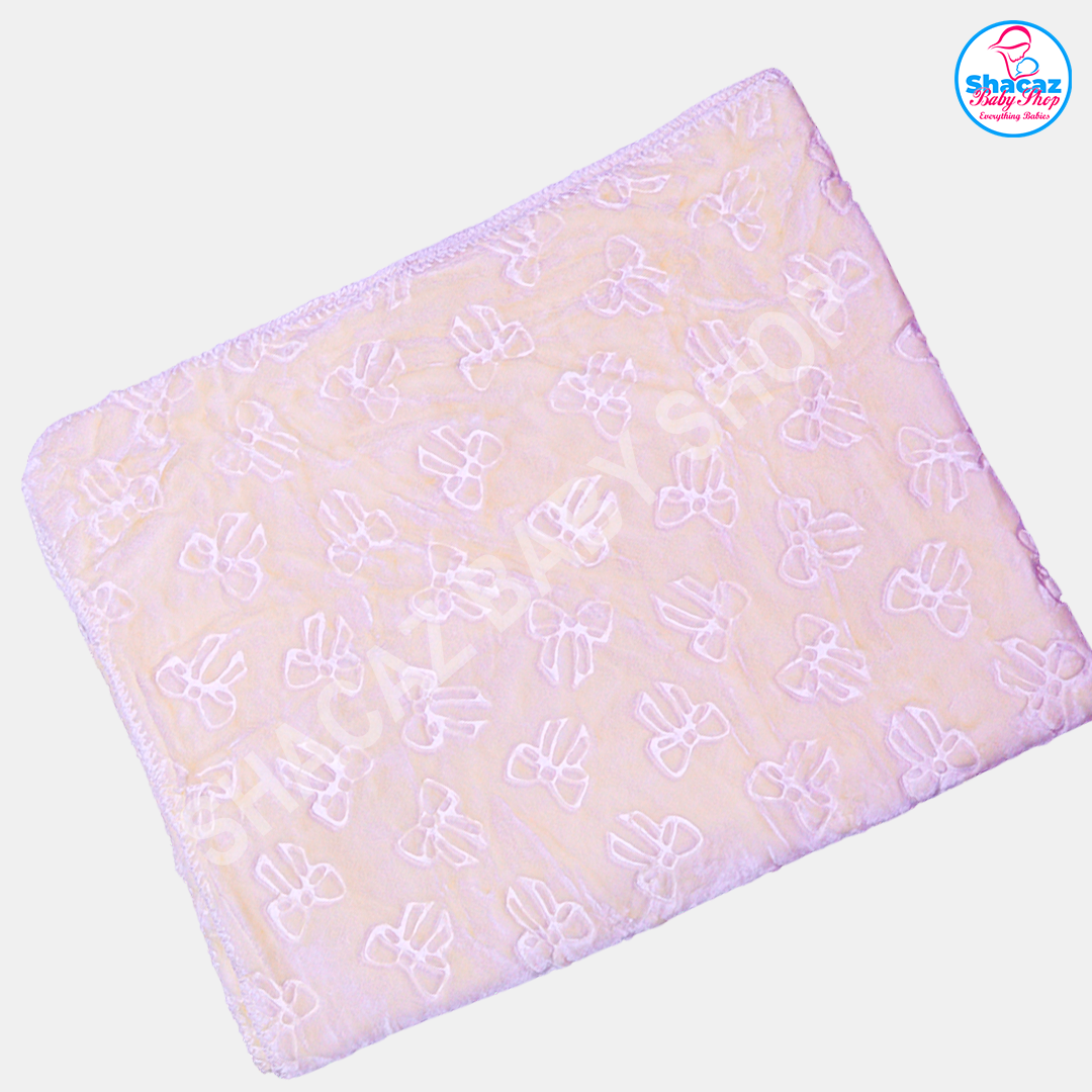 Premium Blue Geometric Embossed Baby Blanket - Image 4