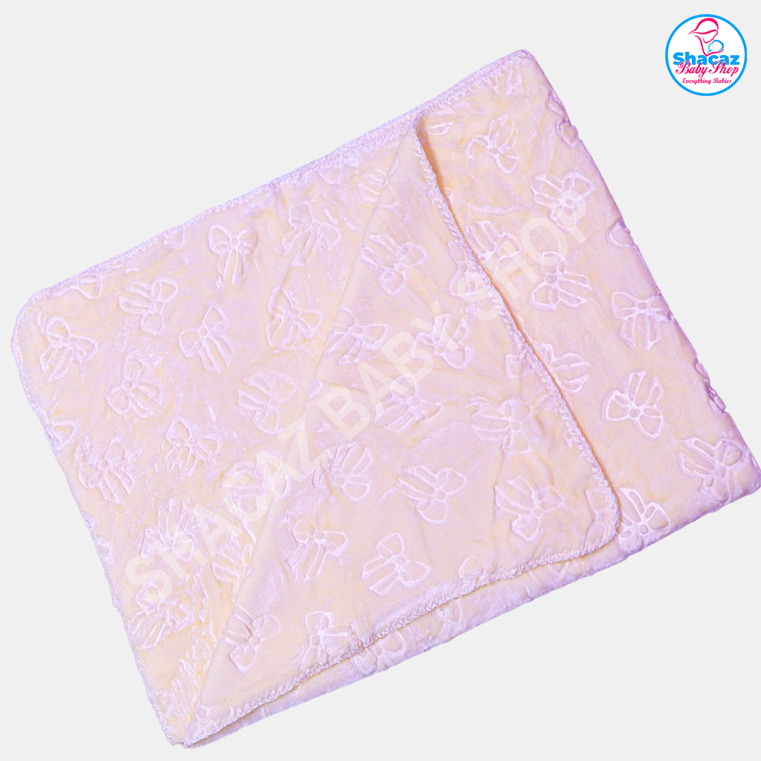 Premium Blue Geometric Embossed Baby Blanket - Image 5