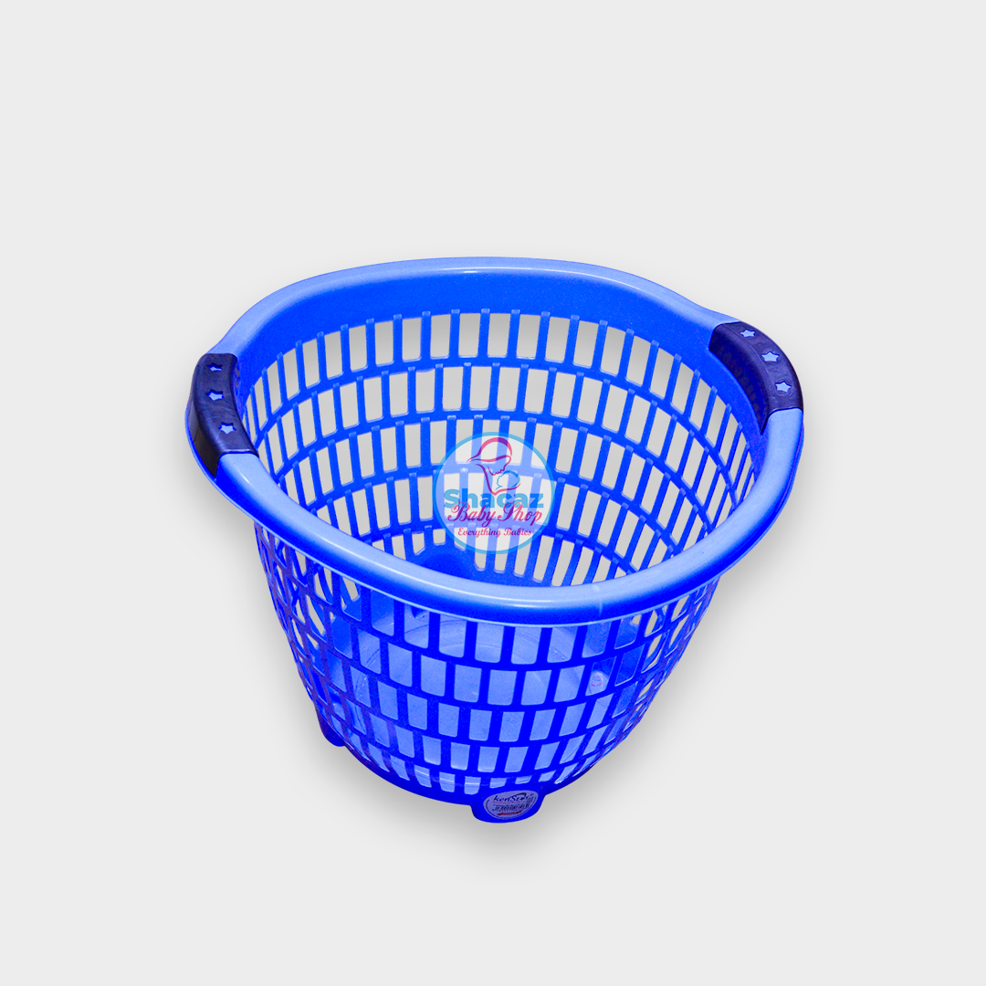 Premium Round Plastic Laundry Basket with Heavy Duty Handles. - Image 2