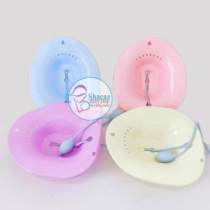Yoni Sitz Bath Basin with a manual flushing pump flusher