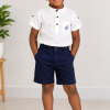 Boys' Classic Navy Chino Shorts with Cuffed Hems